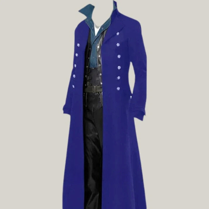 Men's New Wool | Gothic Frock Coat | Cosplay Halloween Tailcoat | Gothic Tailcoat | Goth Jacket |