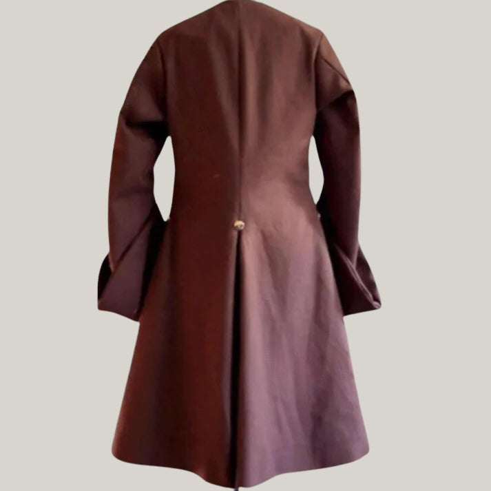New Merchant Gentleman's Dark Brown wool custom fit Coat - Custom Made Vintage Fashion with Elegant Design - Rocco Colonial Aristocrat