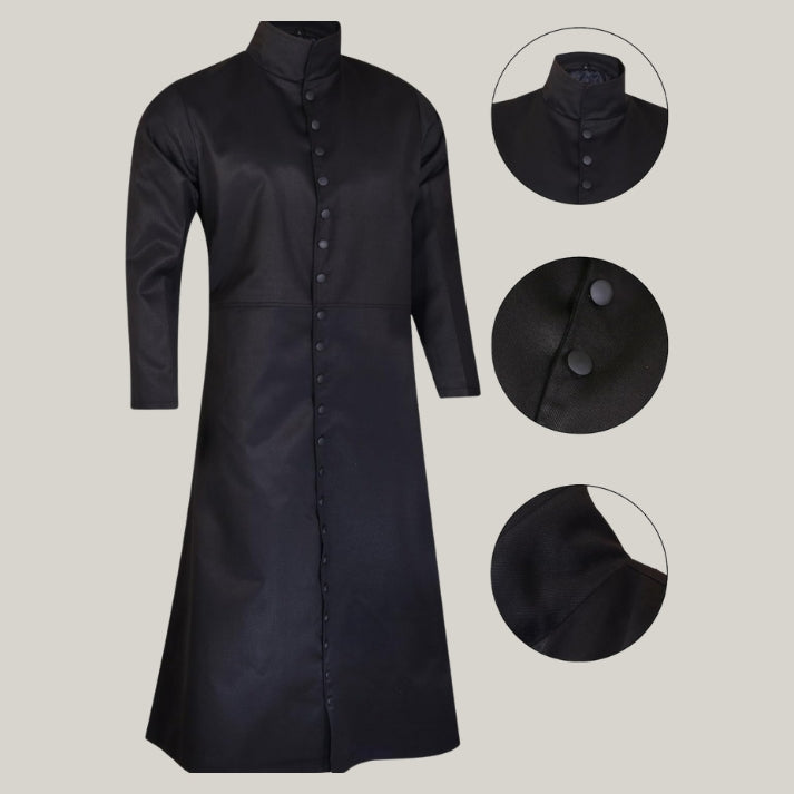 New Matrix Heavy Duty Black Gothic Trench Coat Victorian Style