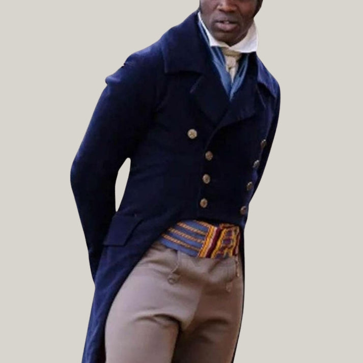 New Halloween Costume - Jeremy Malcolm Men Regency Jacket Tailcoat, Blue Wool 19th Century Tailcoat, Cosplay Tailcoat , Custom Made