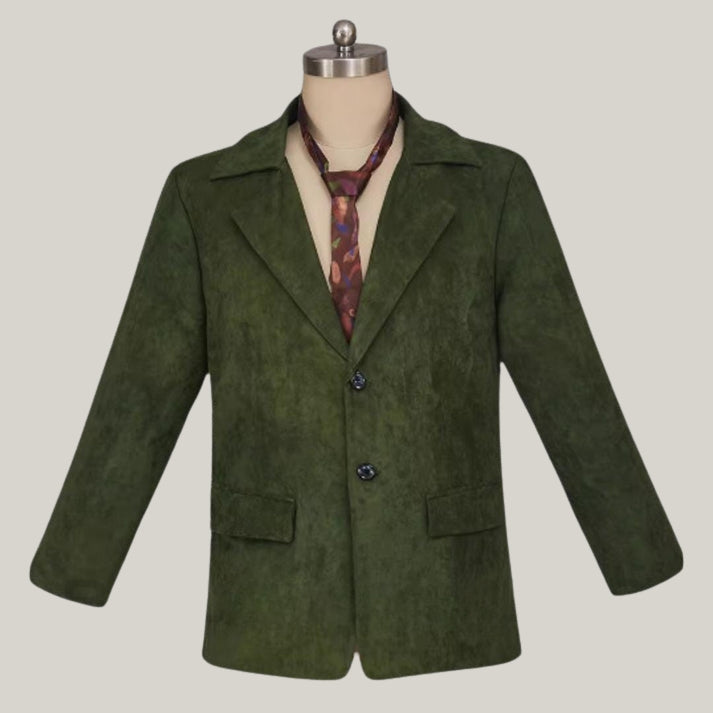 Harry Jacket Suit for Men - Game Disco Elysium Cosplay Harrier Du Bois Costume Green Coat Halloween Carnival Party