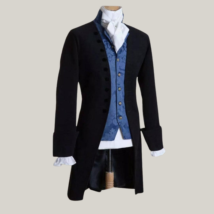 Men’s Black Wool Regency Tailcoat – 18th Century Inspired Jacket | BlueRolls Bespoke
