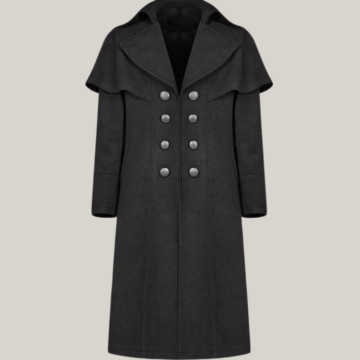 Men's Coat Black Highwayman Jacket Gothic Steampunk Coat - Victorian Style - New men's Gothic/Steampunk style knee-length Highwayman coat