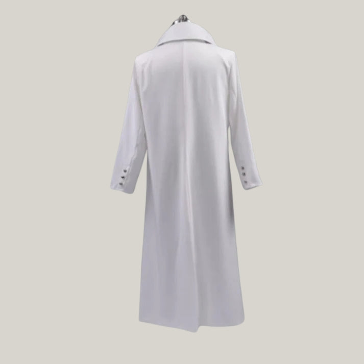 New Christmas Regency Tailcoat β White Wool Victorian Military Jacket | Custom-Made Festive Attire | Historical Costume