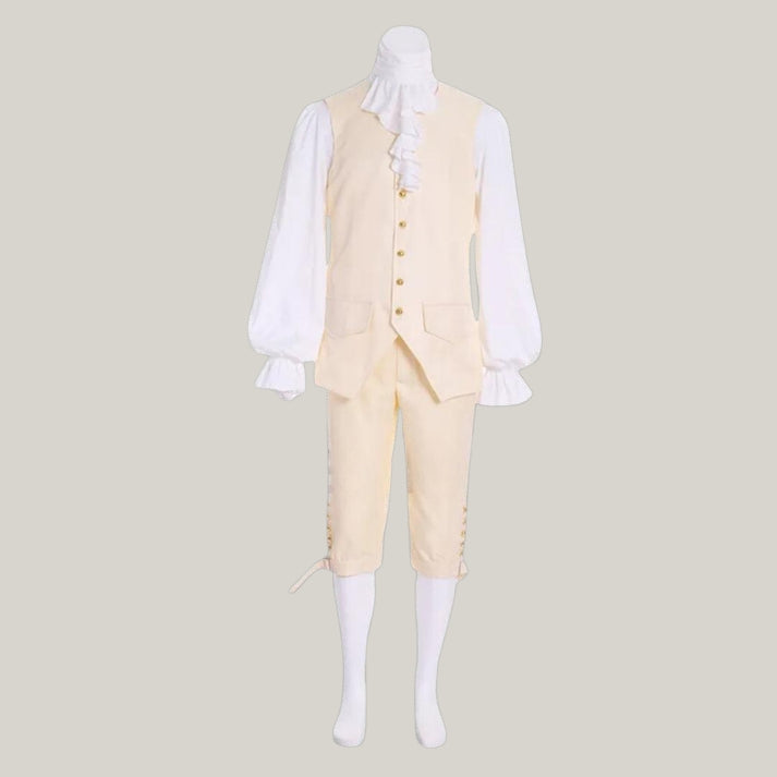 New George Washington Uniform, Navy Blue - Off White Wool Men - 1770s American Revolution War Jacket, Halloween Costume, Cosplay| Blue Rolls