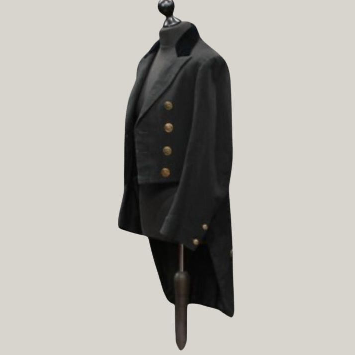 Brand New Regency dated 1840 – 1850 Regency Coat - Black velvet collar- Custom made wool coat - Historical tail coat - Unisex Jacket