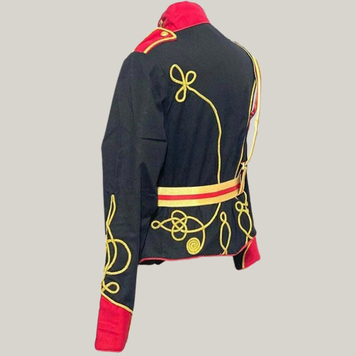 Made To Order New Men's Navy Blue Wool Horse Artillery Jacket with Gold Braiding, Custom Tailored Military Style, High-Quality