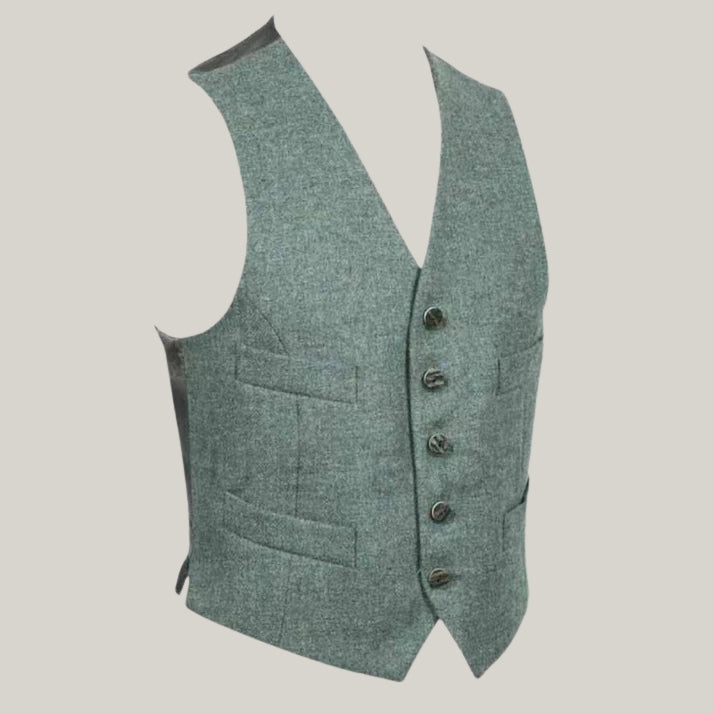 New Lovat Green Wool Blazer | Scottish Traditional, Custom Made - Argyle Kilt Jacket - GREEN SCOTTISH JACKET
