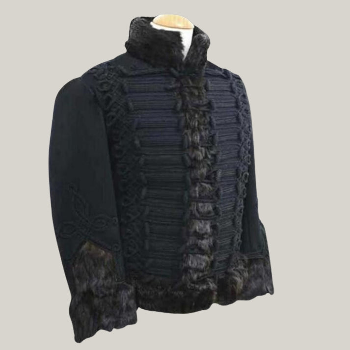 1815 Hussar Black Wool Jacket - Royal Air Force Pelisse Artillery Circa – a vintage military- jacket blending historic elegance