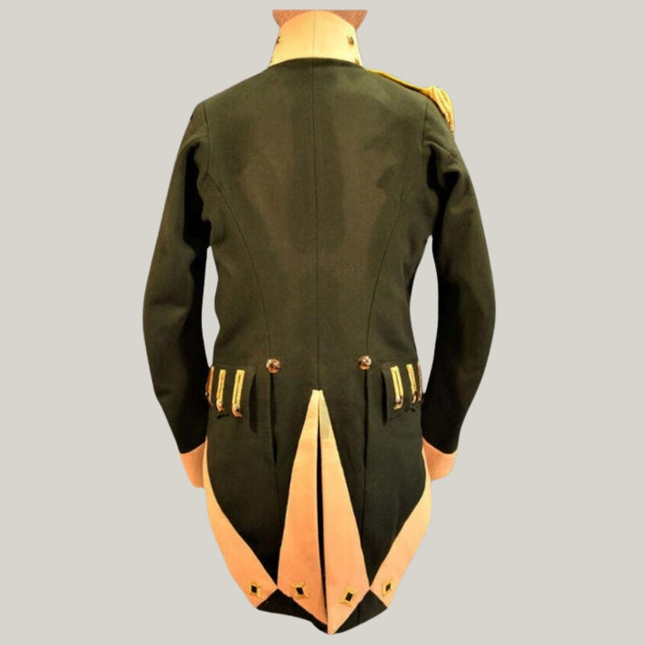 New American Rifle British Reproduction Officers Men Green Wool Coat | Green Michigan Legionary Coat | Blue Rolls Bespoke