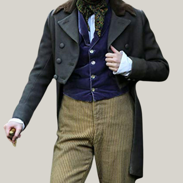 Women Dickinson TV Series Emily Dickinson Coat - Hand Made Steinfeld Coat - Ladies long tail coat | Blue Rolls