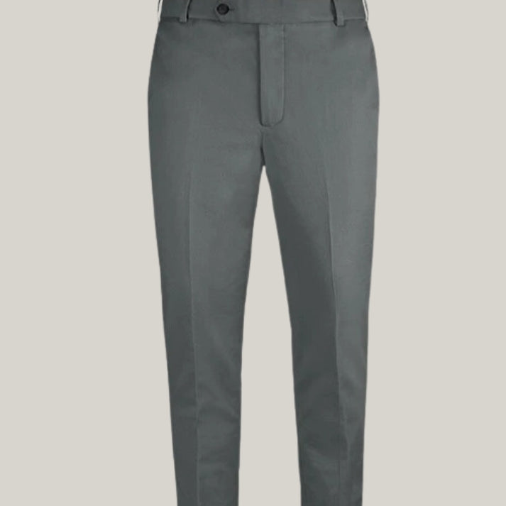 Handmade Gray Cotton Power Stretch Chino Suit - Premium Coat - Premium Quality Suites By Blue Rolls Bespoke