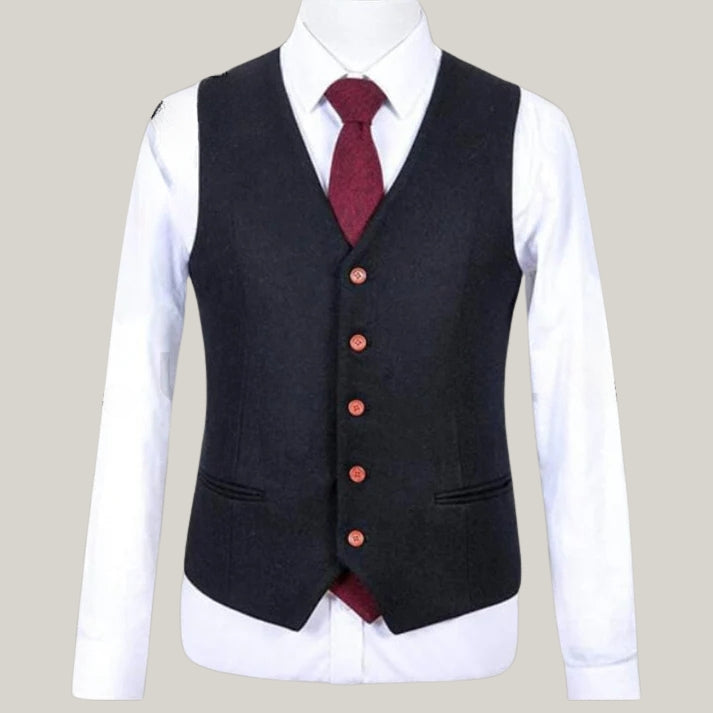 New Premium Men's tailored suit | 3-piece suit | black tweed | Alfie Solomons | Peaky Blinders | Thomas Shelby