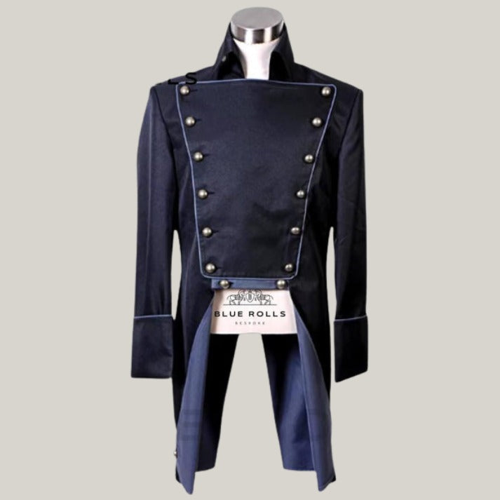 Cosplay Javert Costume - Black Military Les Miserables Javert Jacket - trench coat or Rocco Colonial long coat - Stage Jacket Halloween Coat