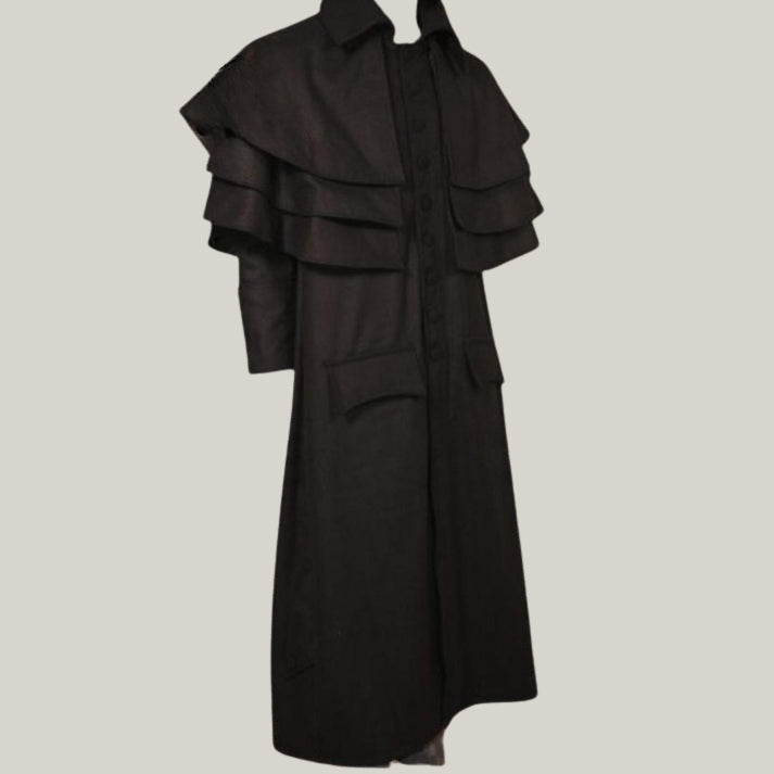 Garrick Overcoat – Triple Cape Wool/Cotton Jacket for Clergy Robes & Historical Reenactment | BlueRolls