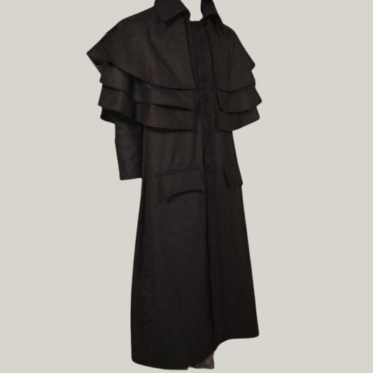 Garrick Overcoat – Triple Cape Wool/Cotton Jacket for Clergy Robes & Historical Reenactment | BlueRolls
