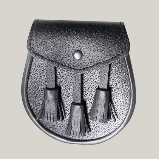 Damn Near Kilt 'Em The Regiment Scottish Day Sporran for Men, Made with Genuine Leather, Includes Adjustable Chain Belt