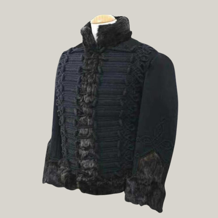1815 Hussar Black Wool Jacket - Royal Air Force Pelisse Artillery Circa – a vintage military- jacket blending historic elegance