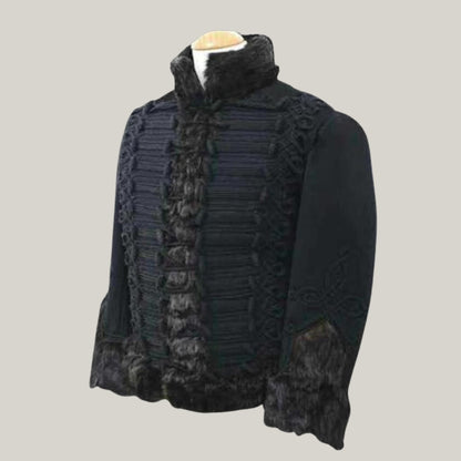 1815 Hussar Black Wool Jacket - Royal Air Force Pelisse Artillery Circa – a vintage military- jacket blending historic elegance