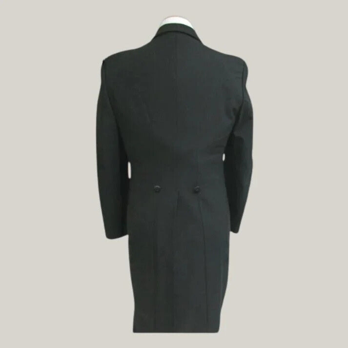 Hand Made - Men's Black Tuxedo Tailcoat Long Tails Wool Formal | Wedding Coat | Bespoke Tail Coat By Blue Rolls