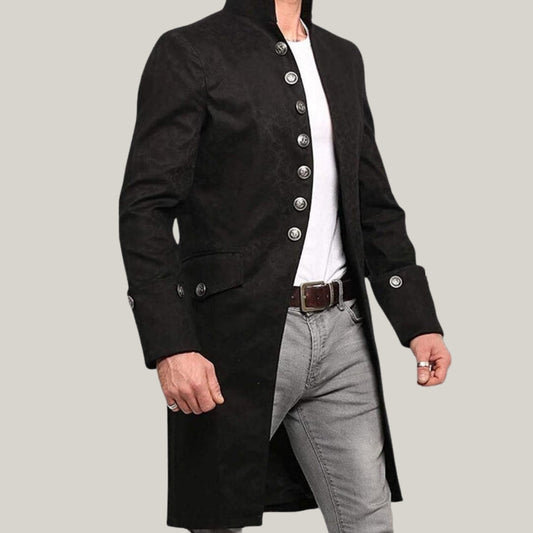 Buccaneer Wool Pirate Coat - Pirates of Caribbean admiral coat - Men's Black Deluxe