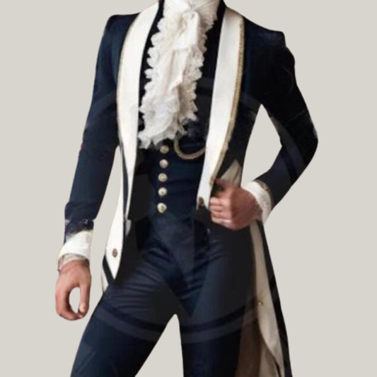 Men's Civil war coat | Blue Regency dated 1800's Regency Coat - British Handmade Tailcoat - Custom made wool coat - Historical tail coat -