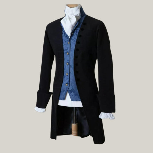 Men’s Black Wool Regency Tailcoat – 18th Century Inspired Jacket | BlueRolls Bespoke