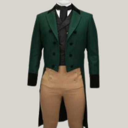 18th Century Men's Victorian Fancy Outfit Regency Jacket -  18th Century Regency Tailcoat Vest Costume - Brand New Custom Made