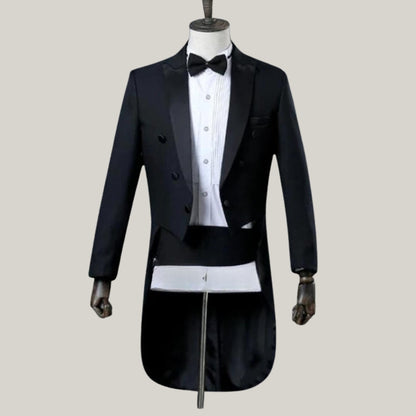 Men's Black Regency dated 1800's Regency Coat -British Handmade Tailcoat - Two Piece Black Suit - Formal tail coat Black/White | Blue Rolls
