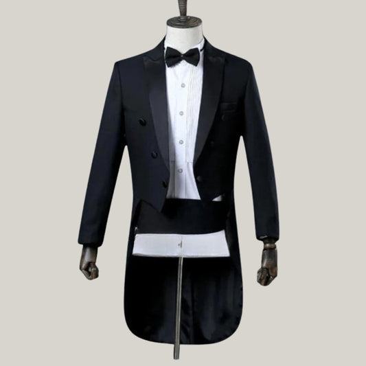 Men's Black Regency dated 1800's Regency Coat -British Handmade Tailcoat - Two Piece Black Suit - Formal tail coat Black/White | Blue Rolls