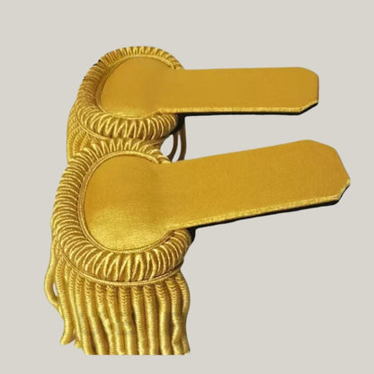 Gold Bullion Shoulder Epaulette With Fringe Embroidered Tassel Shoulder Board For Navy Army Military Uniform