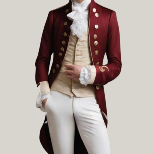 Handmade Brand New Men's burgundy Regency 1800's Regency tail coat- British Handmade Tailcoat - Custom wool coat - Historical tail coat