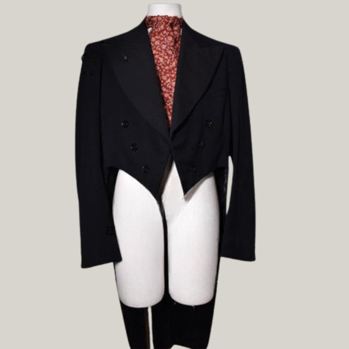 Original Vintage 1930s Tailored Regency Tailcoat – Men's Black Wool 18th Century Style | Made by BlueRolls
