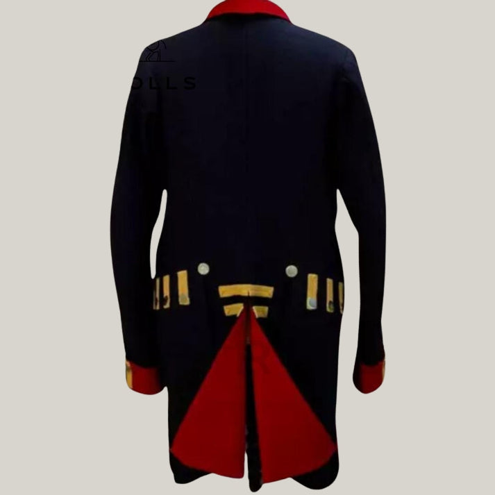 Navy Blue Royal Artillery Coat Of Arms - Royal Artillery Officer's Regimental Coat - Red Lapel Wool Jacket -British Grenadiers - Lewis Clark