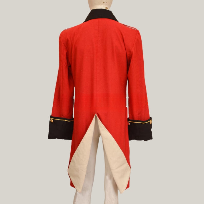 New British Army Red Golden Turn Back Blue Cuffs Wool Jacket British War Jacket, Single-Breasted Military Coat