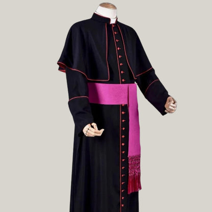 Bishop Cassock - Cosplay legend Clergy Robe with Cincture Medieval Clergyman Vestments Roman Priest Robe