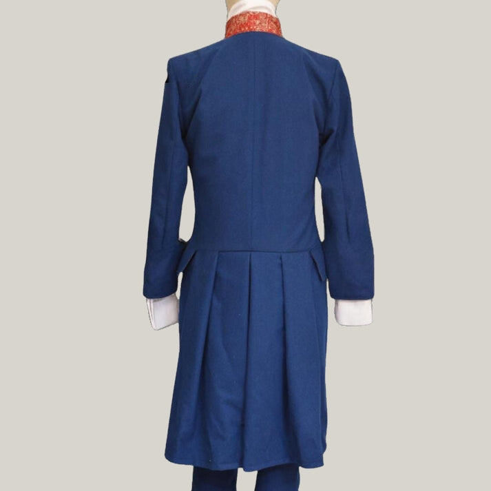 Rococo Cosplay - Men’s Blue 18th Century - Historical Colonial Outfit, Jamie Fraser Costume Regency Tailcoat - Renaissance Jacket