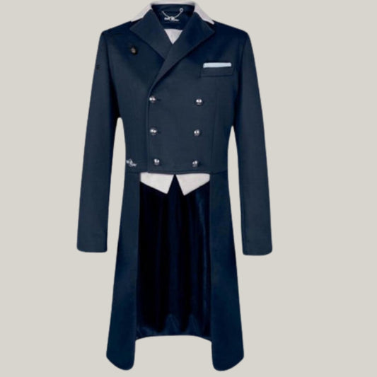 New Black/Navy Blue premium Regency Tailback Formal Wedding jacket  - classic men tailcoat| Blue Rolls Bespoke