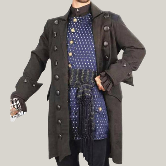 Blackbeard Pirate Coat, Men's Halloween coat , Pirates of Caribbean| Men's Deluxe Pirate Jacket Cosplay Costume - pirate coat - admiral coat