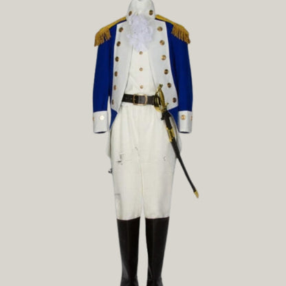 New Alexander Hamilton Military Uniform, Revolutionary War - George Washington Men Costume Marquis Colonial Costume, Men's Halloween Costume