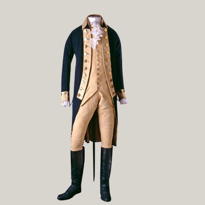 18th Century Military Officer Coat | Revolutionary War Uniform | George Washington Cosplay Outfit | Historical Reenactment Jacket