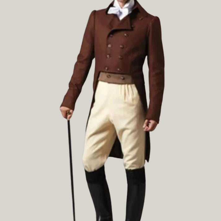 New Men's Brown Wool Regency Tailcoat – Custom-Made Pride Era Coat | BlueRolls Bespoke
