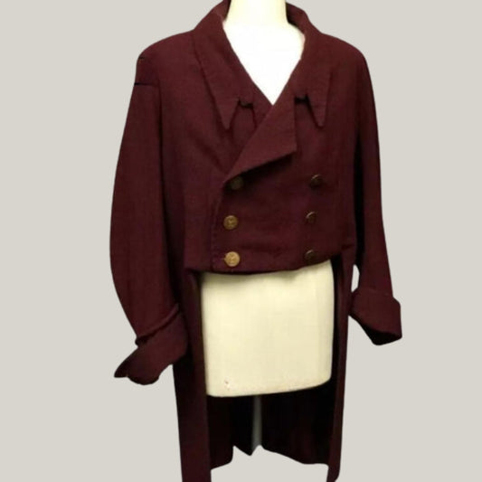 New burgundy Coat - Victorian Wool Tailcoat - Early 19th Century Regency Coat - Wedding Tailcoat - Historical Inspired Jacket for Men