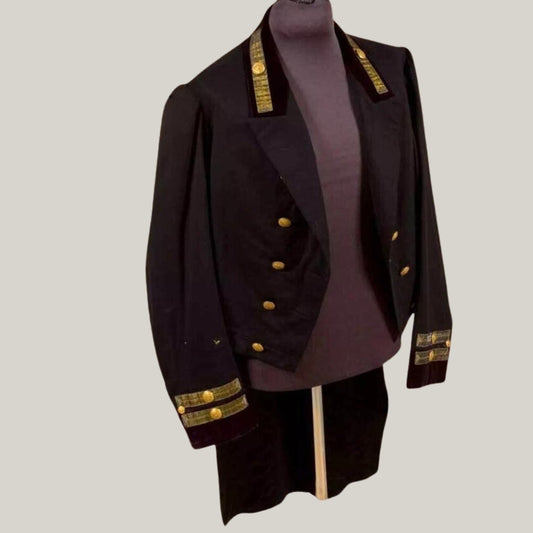 Rocco Colonial Aristocrat - New Men's Men's black court uniform with Gold Braiding Wool Coat Vintage Fashion with Elegant Design -