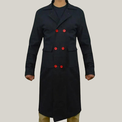 Men's New Black Trench Coatt-  Sherlock Holmes Benedict Cumberbatch Classic Cape - Robe Cotton
