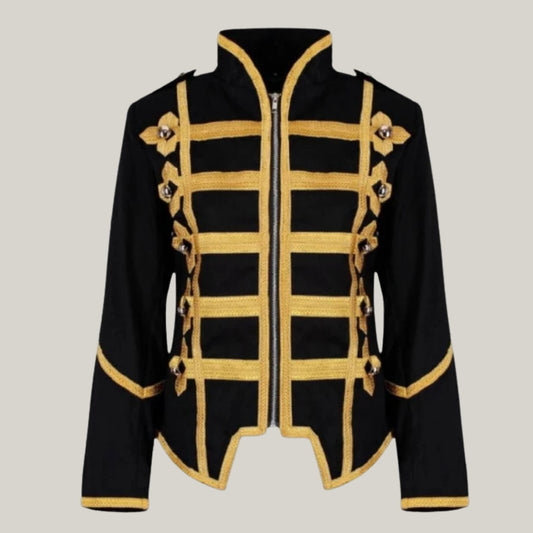 New Men's Military Drummer Marching Band MCR Parade Jacket -  Hussar Jacket British Miltary Parade Style Cosplay Drummer Jacket