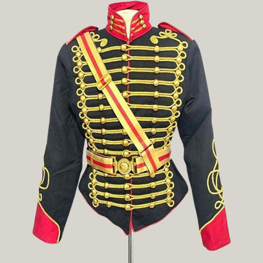 Made To Order New Men's Navy Blue Wool Horse Artillery Jacket with Gold Braiding, Custom Tailored Military Style, High-Quality