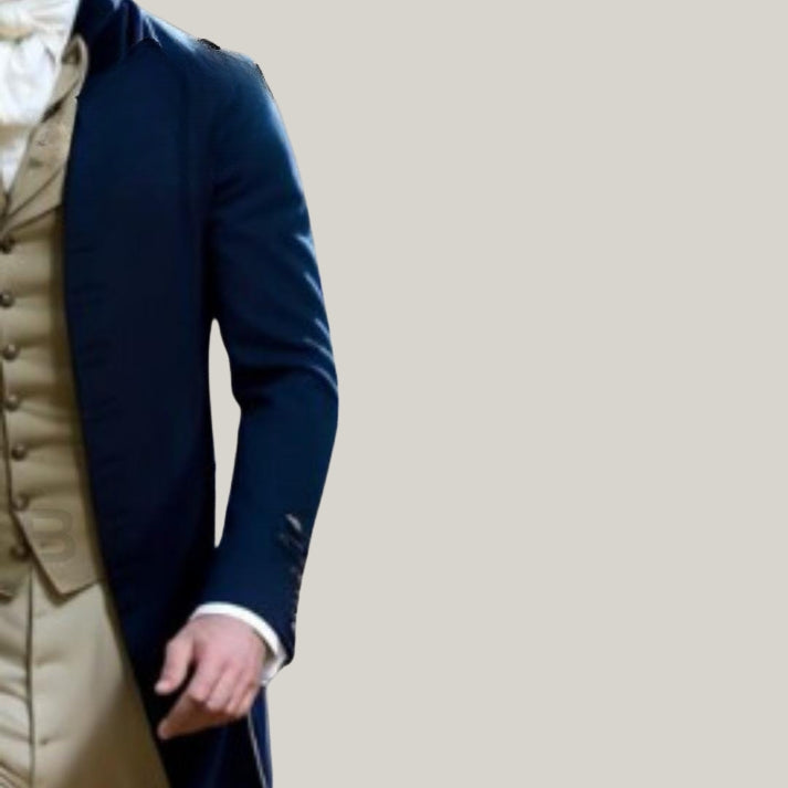 Handmade Mr Darcy Brand New Men's Dark Blue Regency 1800's Regency tail coat- Long Tail coat  - Custom coat - Blue Rolls Bespoke