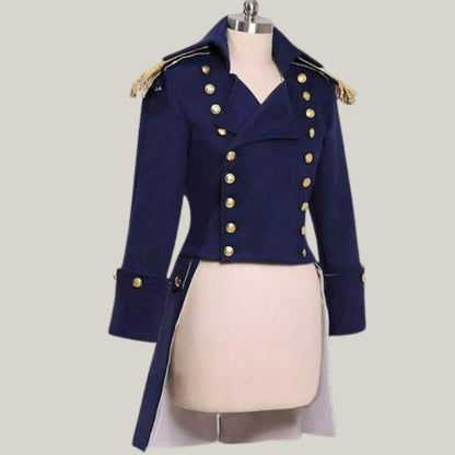 Original Vintage New Colonial British Navy Army Navy Blue Double Breasted Wool Men Coat - Regency Tail Coat By Blue Rolls Bespoke