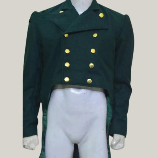 New Men's Green Wool Regency Tailcoat – Custom-Made 19th Century Regency Costume